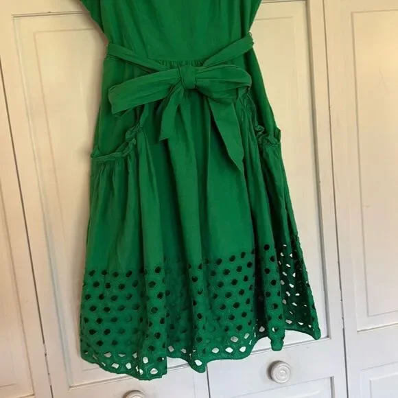 Vince Camuto green eyelet ruffle sun dress size 2p - Picture 4 of 11